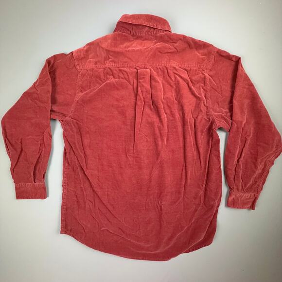 Vintage John Ashford Corduroy Button Up Mens Medium Maroon Classic Boho - Picture 2 of 6